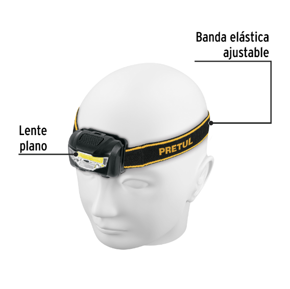 Linterna Ajuste de cabeza 65 Lúmenes 7 Led 3 Pilas