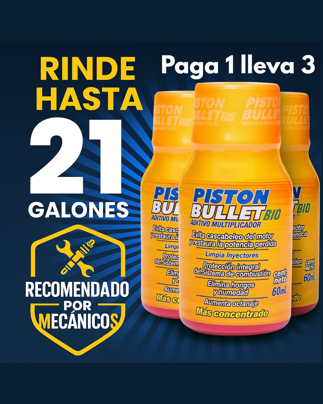 Aditivo Piston Bullet Bio PAGUE 1 LLEVE 3✅