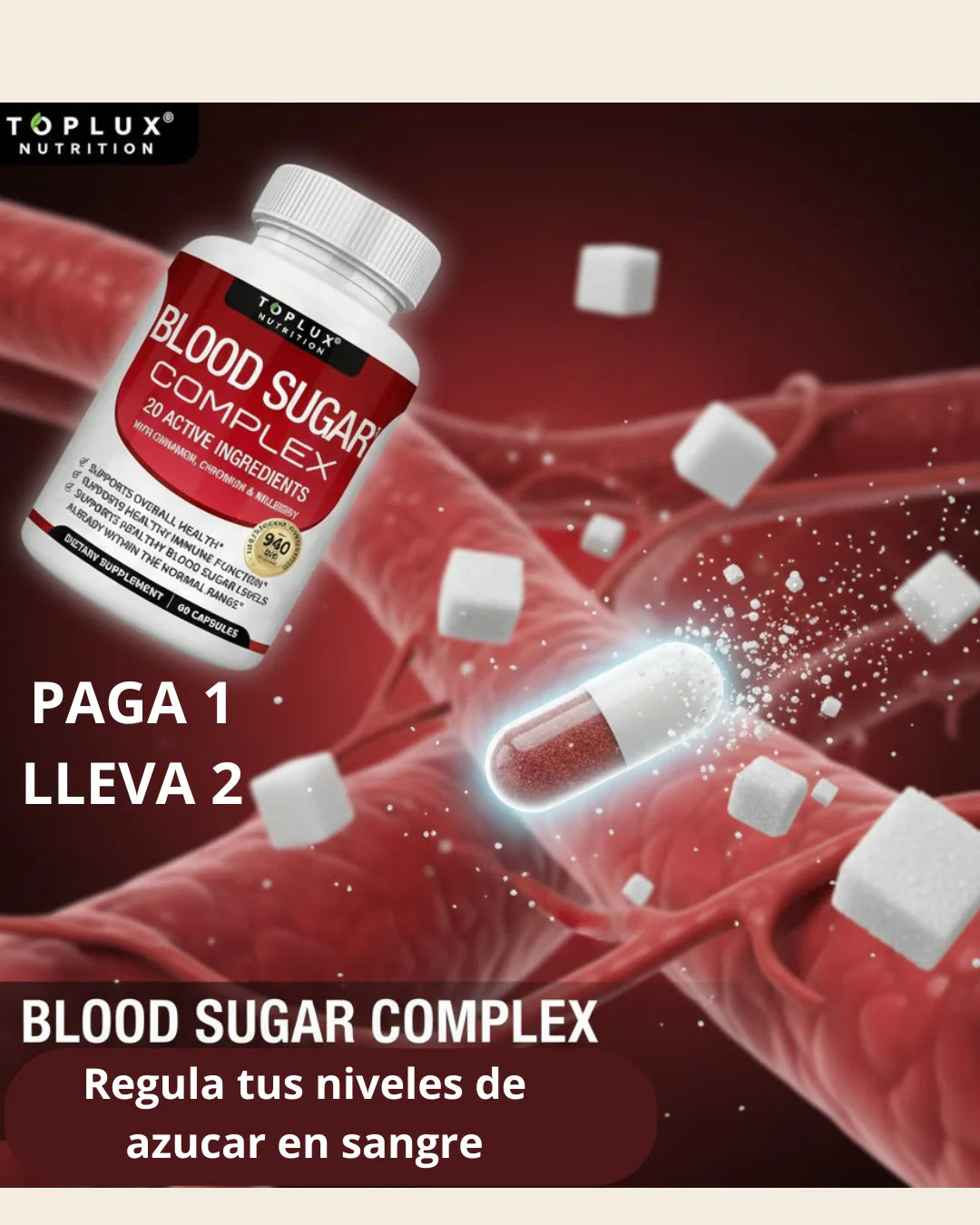 BLOOD SUGAR COMPLEX – CONTROL DEL AZUCAR EN LA SANGRE🩸 PAGUE 1 LLEVE 2
